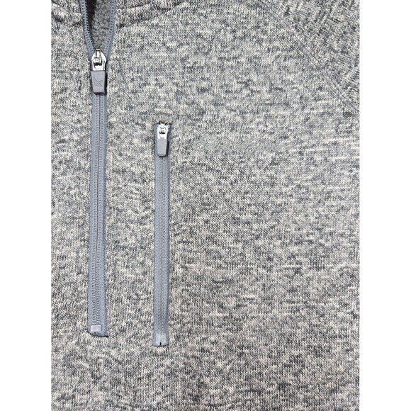 Eddie Bauer 1/4 Zip Sweater Pullover Fleece Men's Large Heathered Grey Pocket - Picture 4 of 11